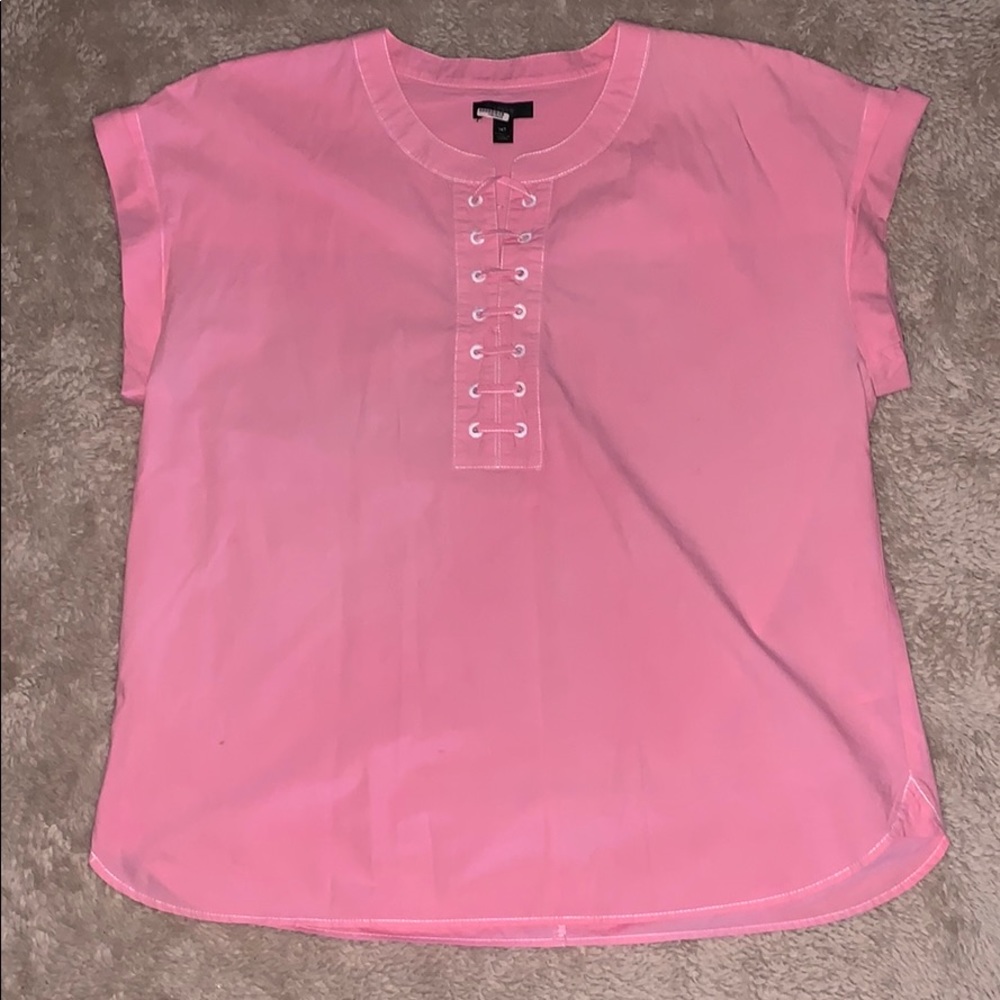 J Crew Pink Cotton Top Size 14 Tall